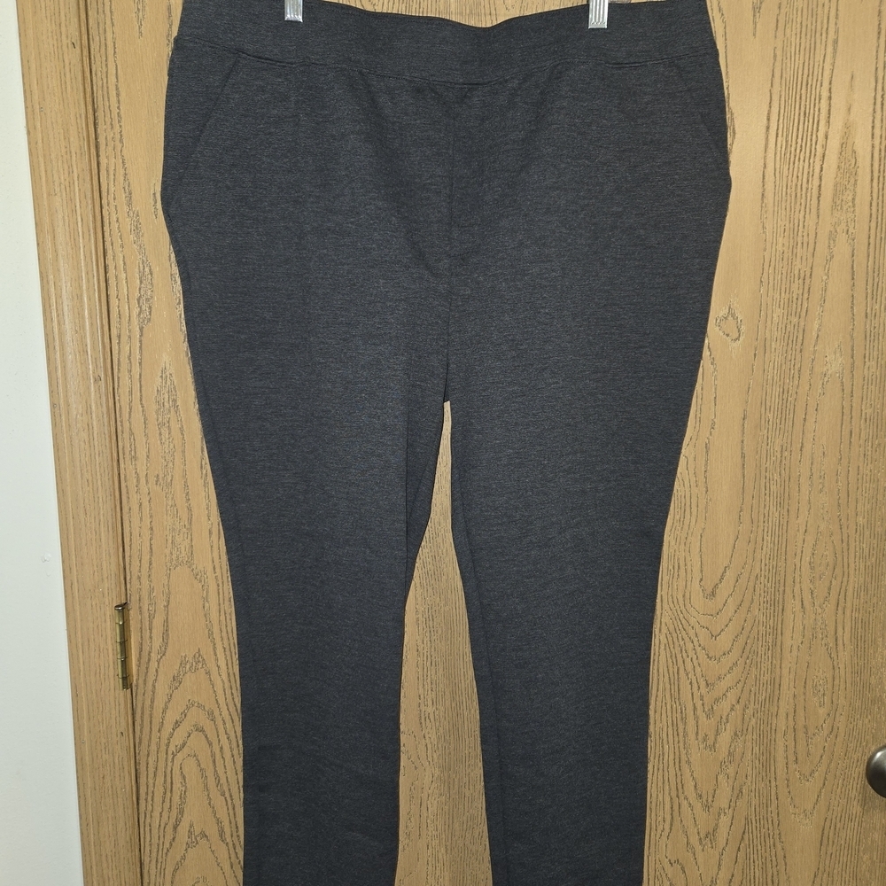 Serra Charcoal Gray Stretchy Pants With Pockets